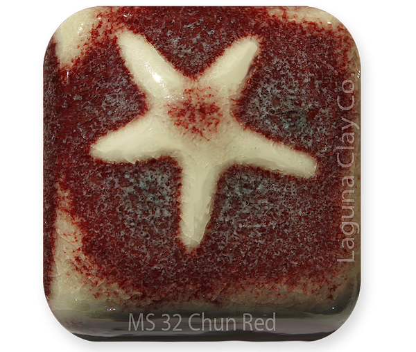 MS‑32 亮光春紅白釉